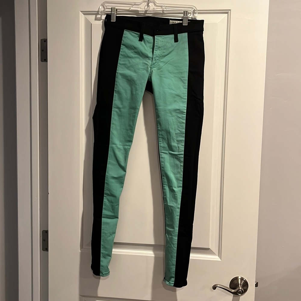 Rag and Bone for Intermix black and turquoise skinny jeans - 27